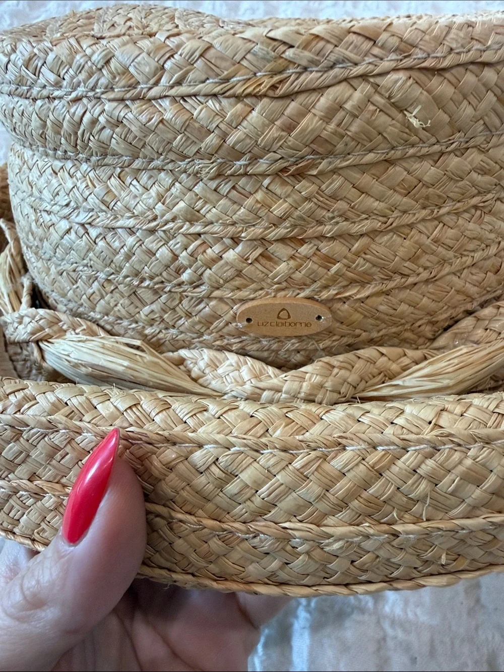Liz Claiborne Braided Straw Sun Hat - Natural Tan